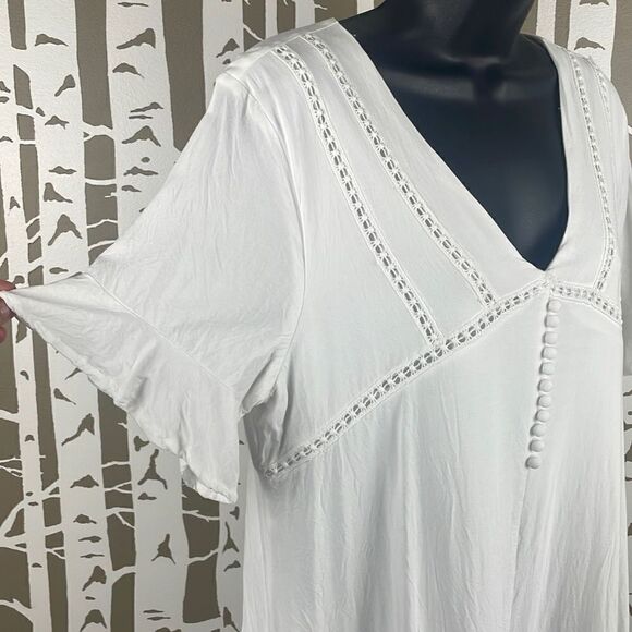 Blue Rain Boho Tunic Mini Babydoll Dress M - Picture 7 of 8